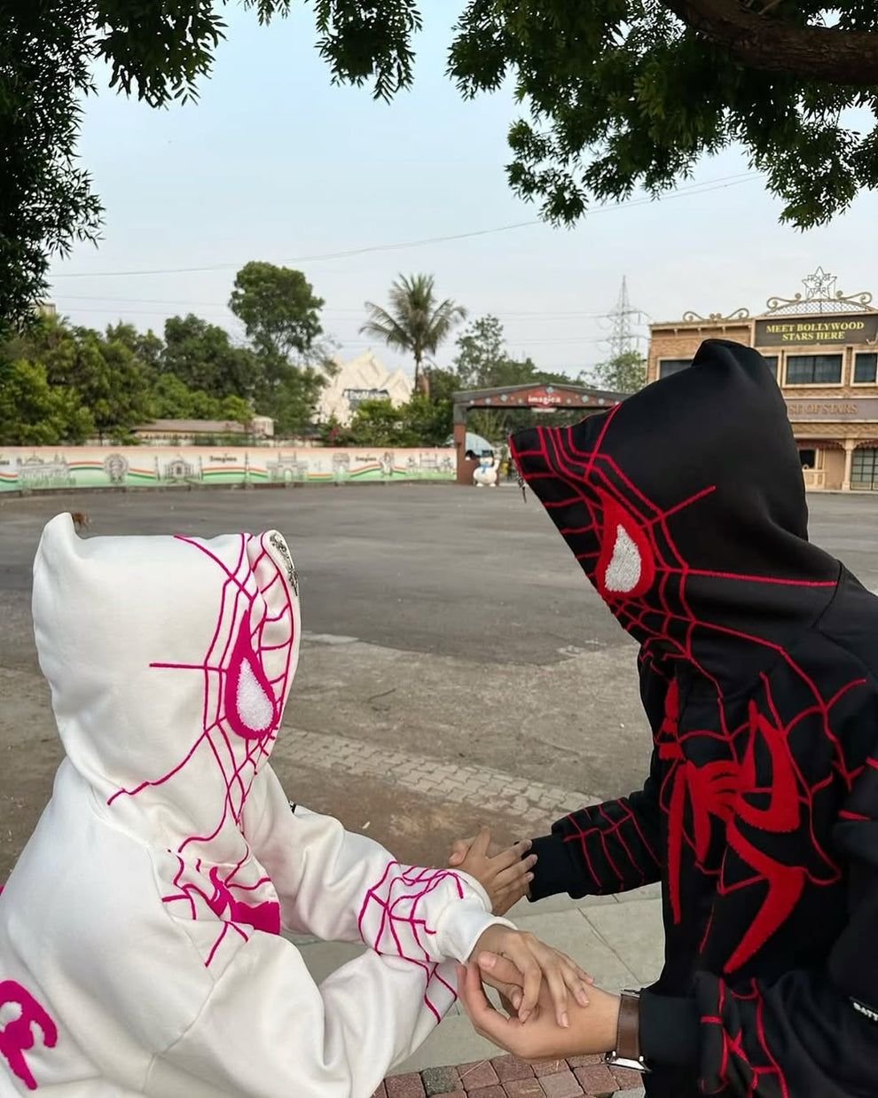 Black & White Spider-Man Couple Hoodies | Matching Marvel-Inspired Couple Sweatshirts