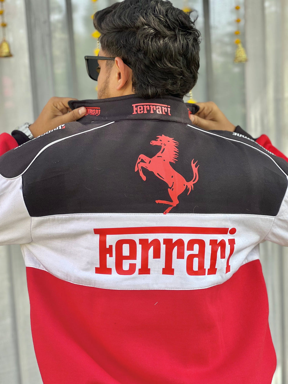 Tri Colour Ferrari Racing Jacket – Premium F1 Motorsport Streetwear Bomber Jacket for Men & Women unisex |