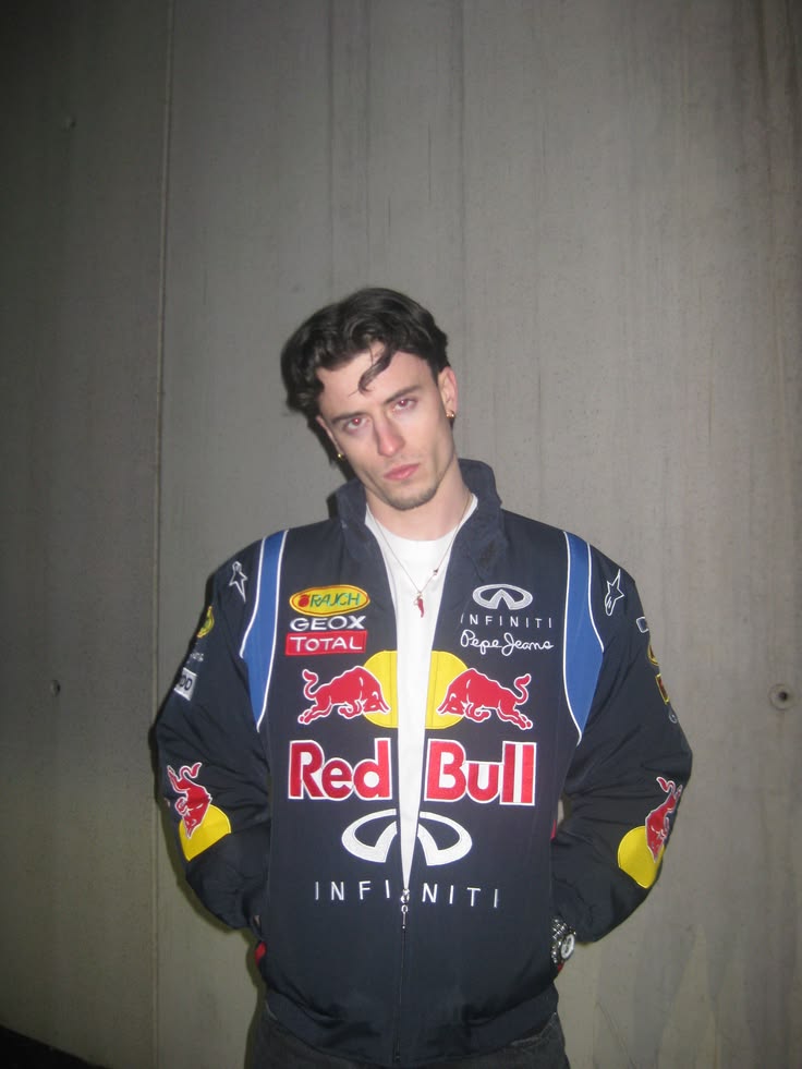 F1 Red Bull Print Racing Jacket | unisex Vintage Motorsport Streetwear Jacket