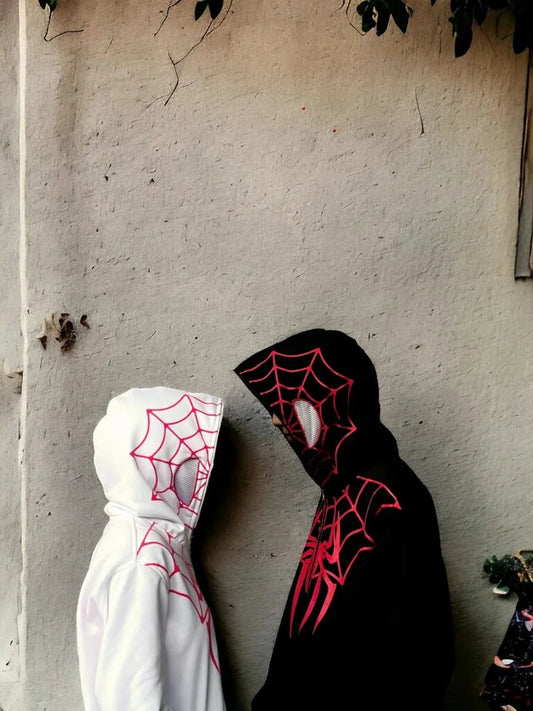 Black & White Spider-Man Couple Hoodies | Matching Marvel-Inspired Couple Sweatshirts