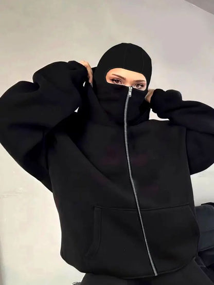 Premium Balaclava Hoodie for Unisex | Streetwear Fleece Hooded Hoodie | ZeyNox