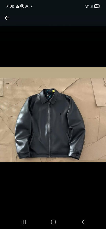 Faux Black Leather Jacket – Classic Zip-Up Casual Biker Jacket for unisex | Premium Vegan Leather