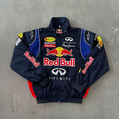 Red Bull Embroidered Racing Jacket for Unisex | Premium Motorsport Streetwear Bomber Jacket