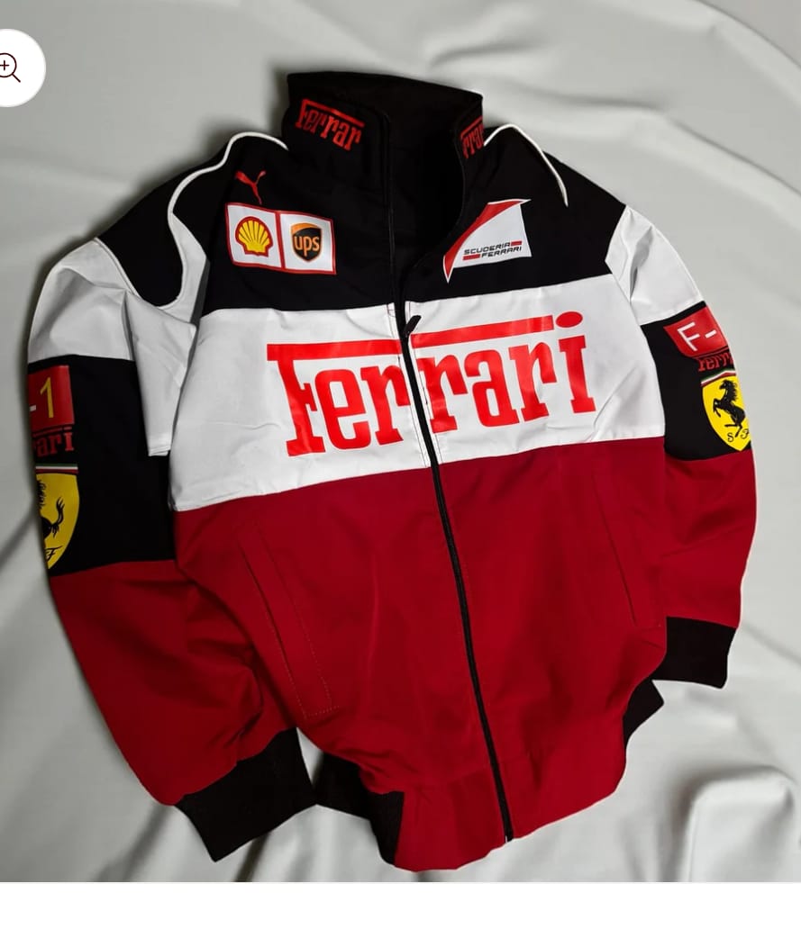 Tri Colour Ferrari Racing Jacket – Premium F1 Motorsport Streetwear Bomber Jacket for Men & Women unisex |
