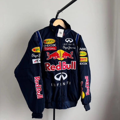 Red Bull Embroidered Racing Jacket for Unisex | Premium Motorsport Streetwear Bomber Jacket