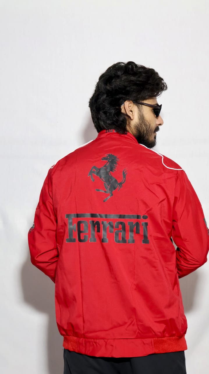 Red F1 Ferrari Racing Jacket – Premium Motorsport Streetwear Jacket for Men & women, unisex| ZeyNox