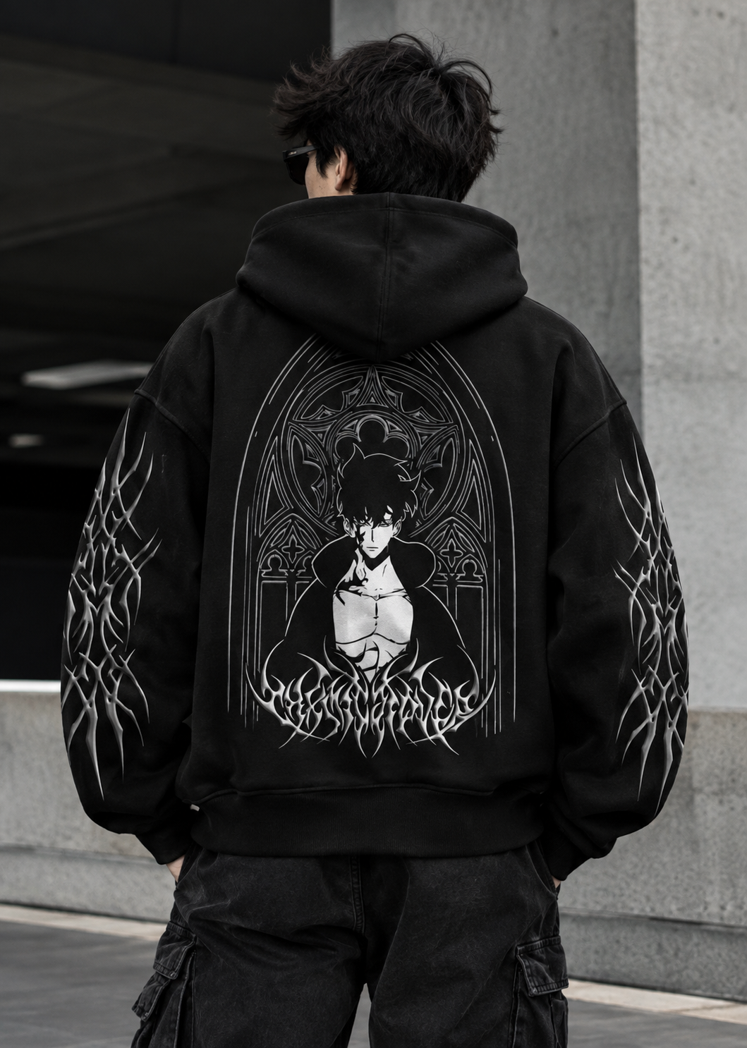 Solo Leveling Inspired Jin Woo Balaclava Hoodie | Oversized Anime Streetwear Hoodie – ZEYNOX