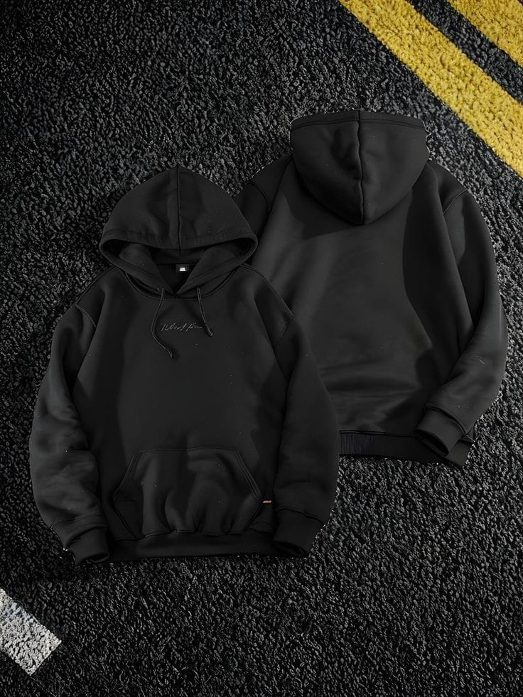 Premium Black Oversized Hoodie for Men & Women | Heavyweight Cotton Fleece Pullover | ZeyNox
