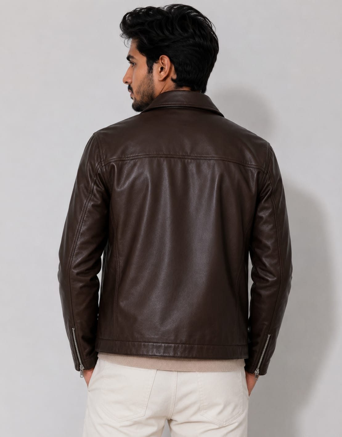 Premium Faux Brown Leather Jacket for Unisex| Vintage Style Vegan Leather Jacket | ZeyNox