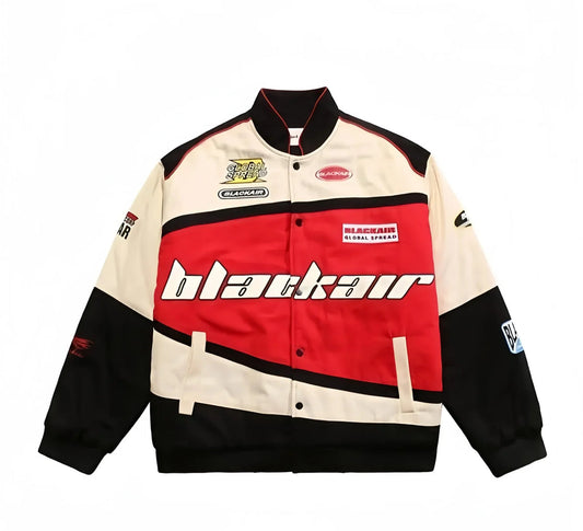 BlackAir Racing Jacket – Vintage Streetwear Bomber for Men & Women