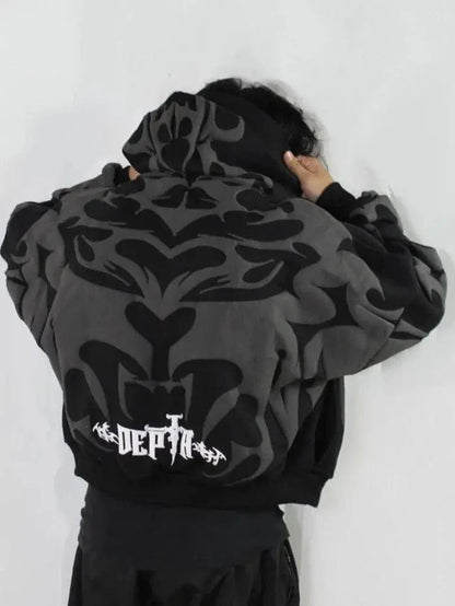 Tribal Shadow Depth Hoodie – Premium Oversized Streetwear Hoodie for Unisex | ZeyNox Streetwear