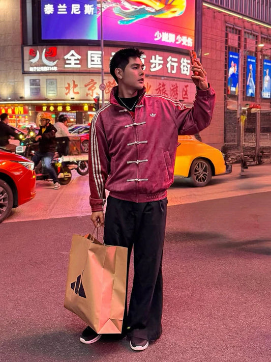 Premium Maroon CNY Jacket – Limited Edition Chinese New Year Bomber Jacket