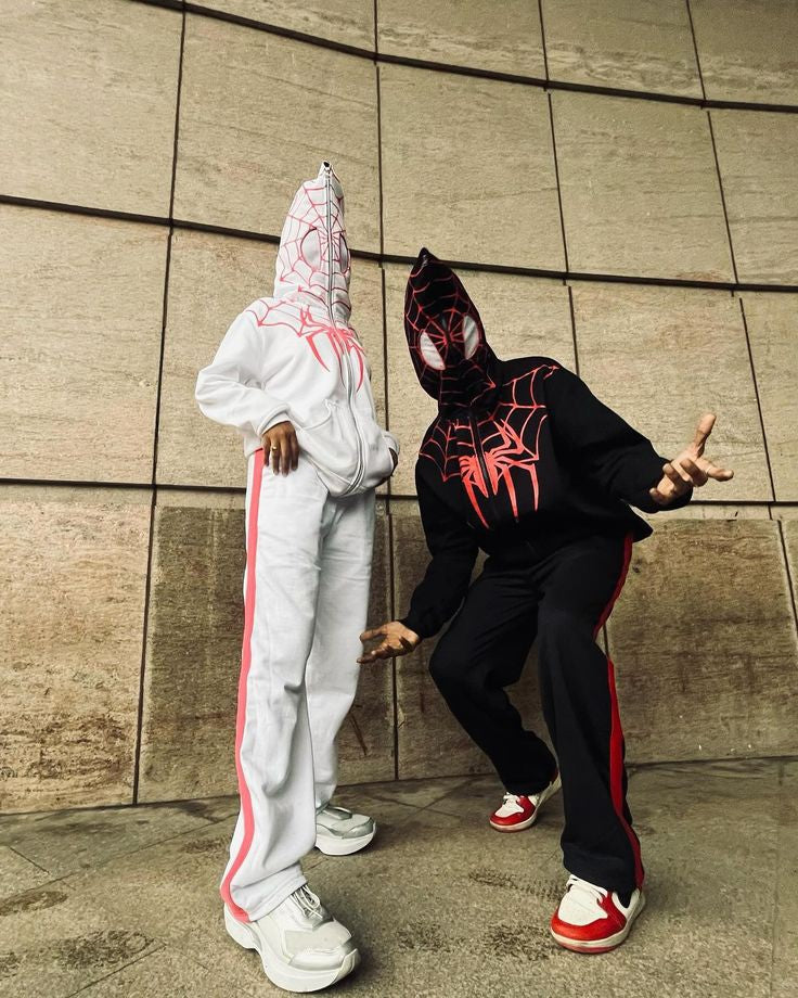Black & White Spider-Man Couple Hoodies | Matching Marvel-Inspired Couple Sweatshirts