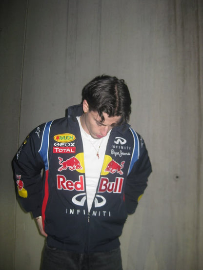 F1 Red Bull Print Racing Jacket | unisex Vintage Motorsport Streetwear Jacket