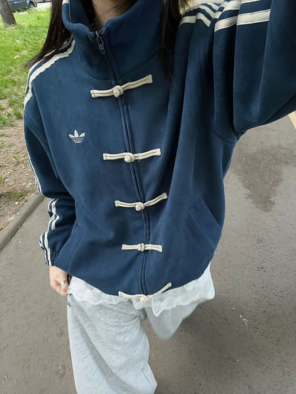 CNY Blue Jacket | Chinese New Year Embroidered Bomber Jacket for Unisex